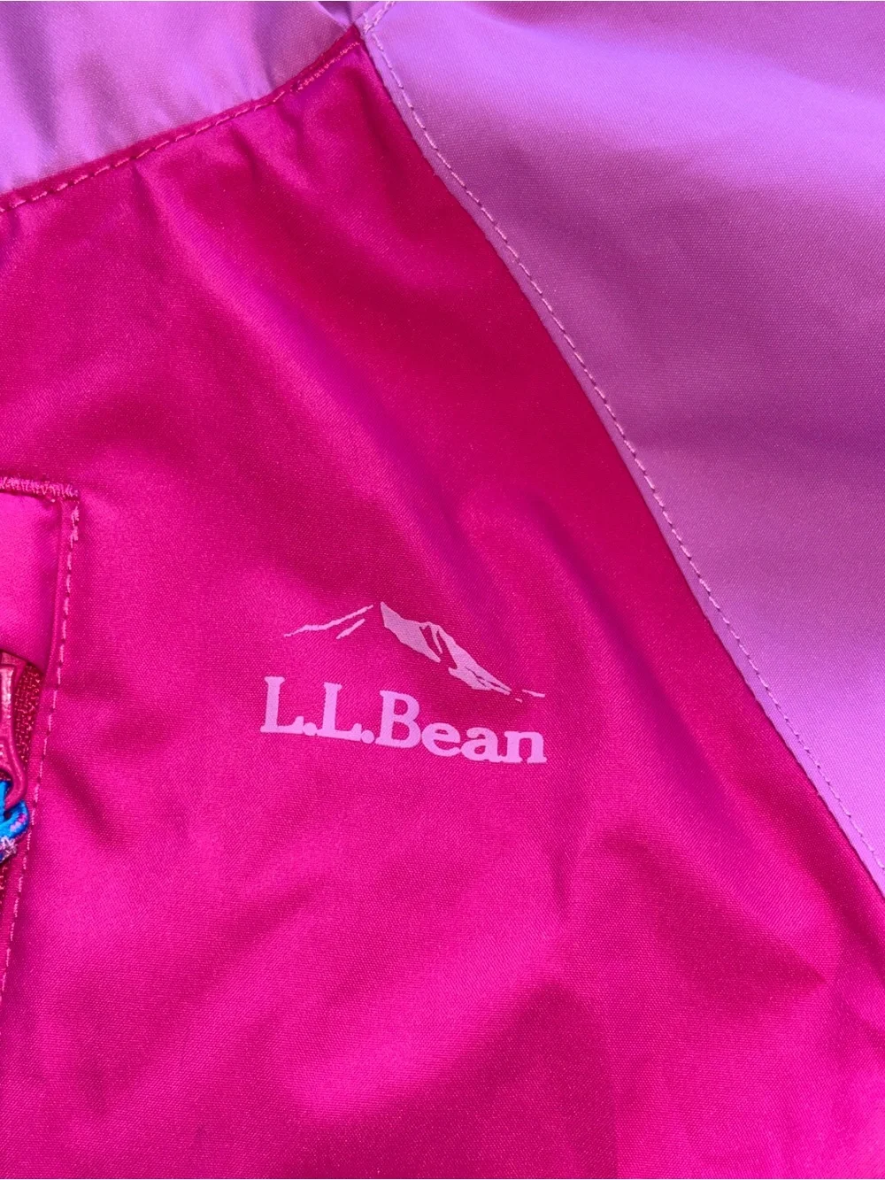 LL Bean Girls Colorblock Waterproof Rain Jacket Sz L Gorpcore Hiking Outdoor